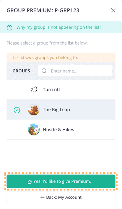 group premium selection