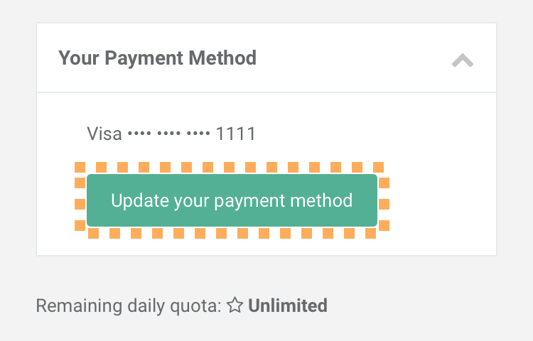 your payment method expand
